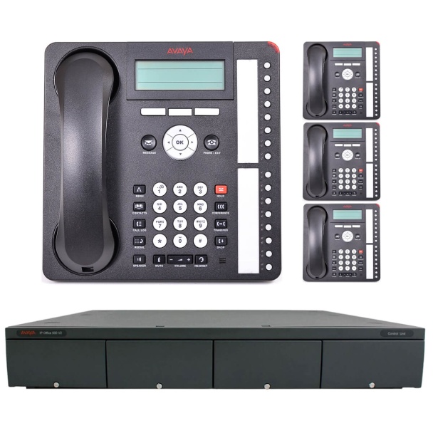 Business Phone System by AVAYA: Essential IP Edition (4 Phone Bundle)