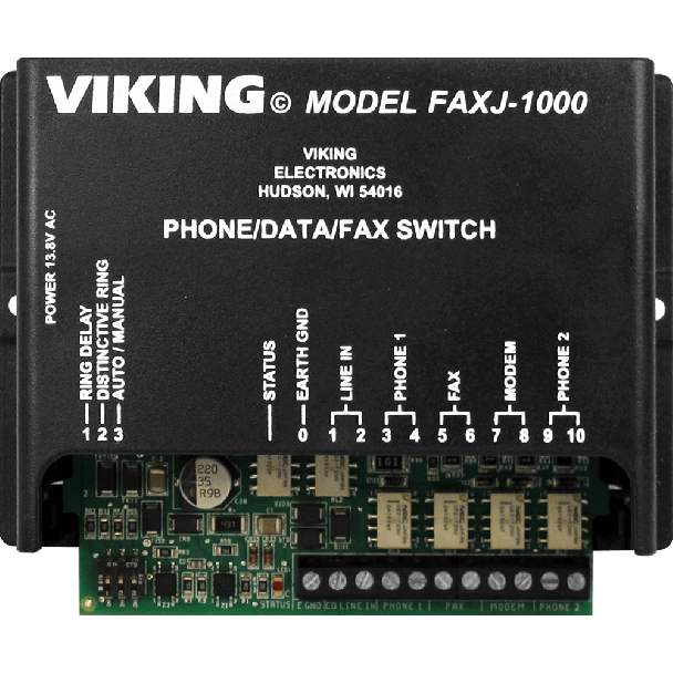 Viking Faxjack Phone / Fax / Data Switch FAXJ1000