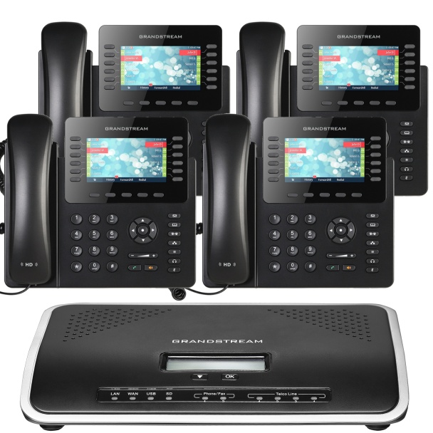 Business Phone System by Grandstream: 2170 Phones Package IP-PBX Office Phone System Includes 2-Year Warranty