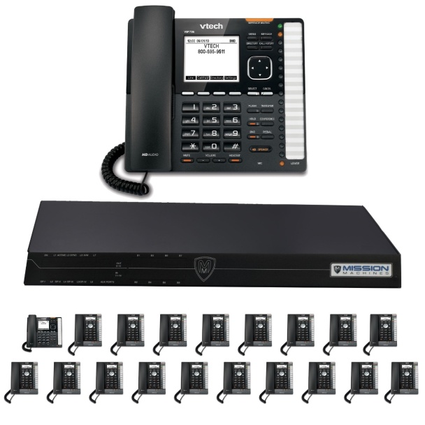 Mission Machines TD-1000 VoIP Phone System with 20 VTech IP Phones