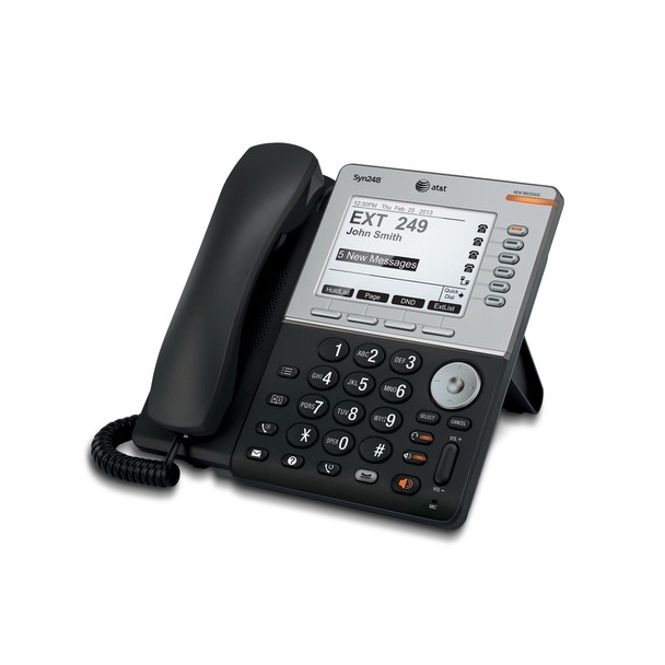 AT&T SB35031 Deskset IP Phone for the Syn248 system with built-in DECT 6.0 radio to host an optional cordless headset