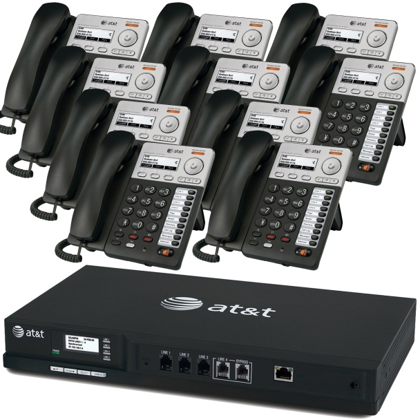 AT&T Syn248 Phone System With 10 IP Phones 