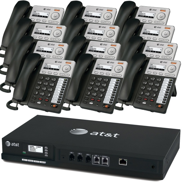 AT&T Syn248 Phone System With 12 IP Phones 