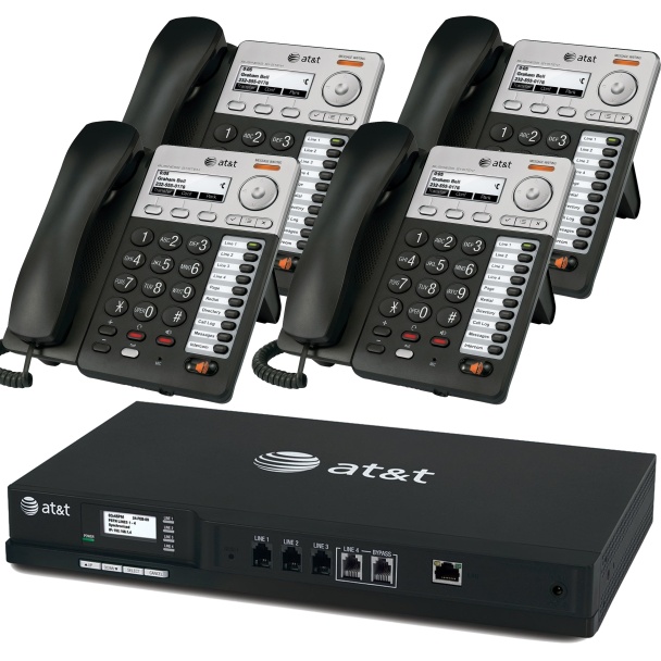 AT&T Syn248 Phone System With 4 IP Phones 