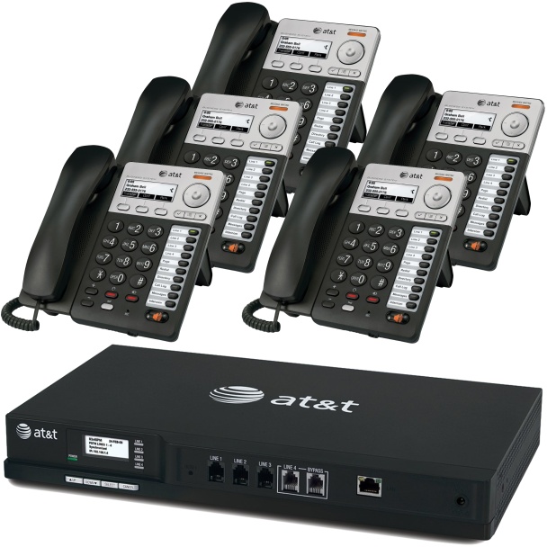 AT&T Syn248 Phone System With 5 IP Phones 
