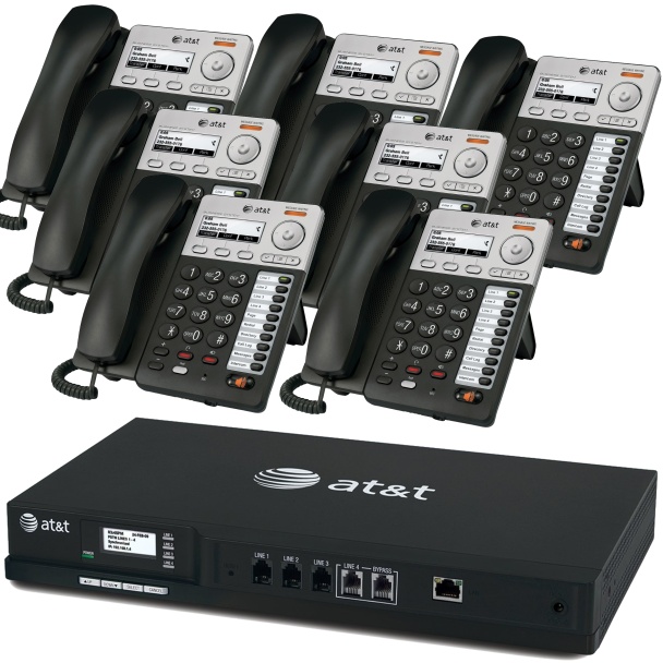 AT&T Syn248 Phone System With 7 IP Phones 