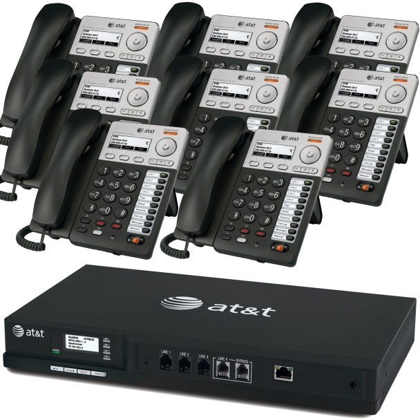 AT&T Syn248 Phone System With 8 IP Phones 