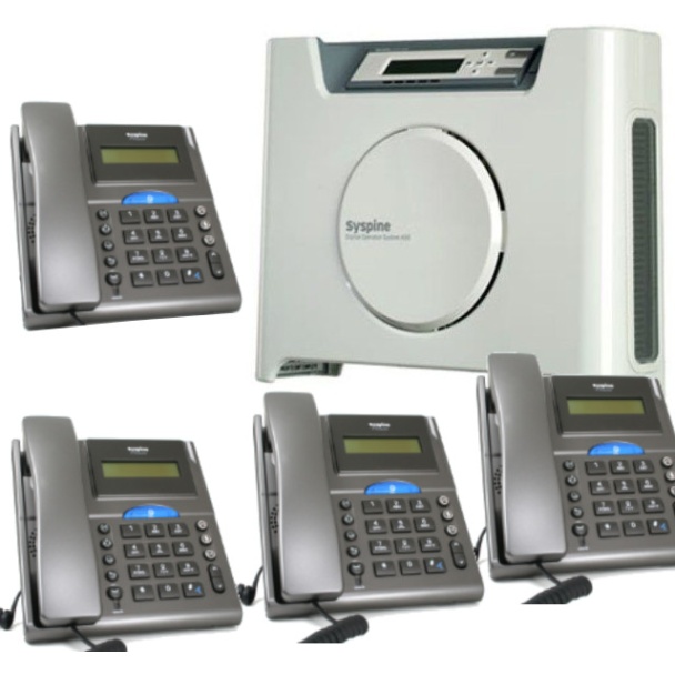 Syspine A50 Plus Phone System with 4 IP Phones: 4-Line Server