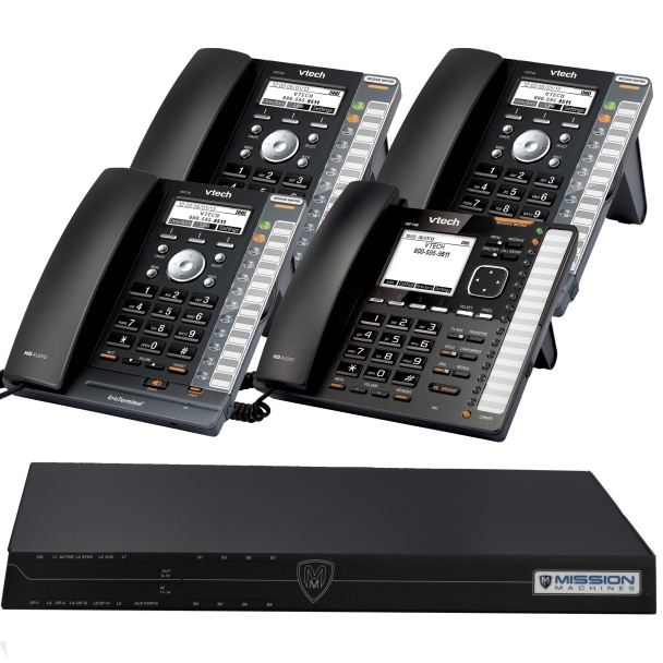Mission Machines TD-1000 VoIP Phone System with 4 VTech IP Phones 