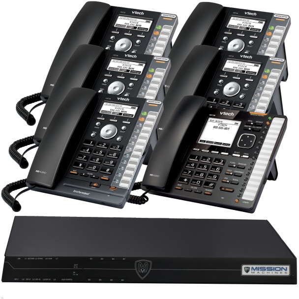 Mission Machines TD-1000 VoIP Phone System with 6 VTech IP Phones 