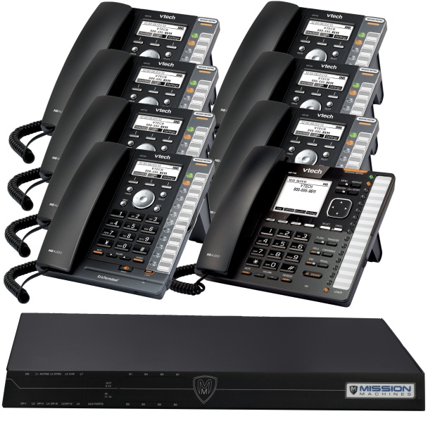 Mission Machines TD-1000 VoIP Phone System with 8 VTech IP Phones 