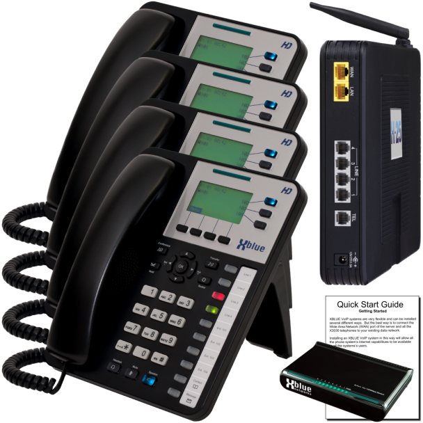 Xblue X25 Phone System with 4 IP Phones