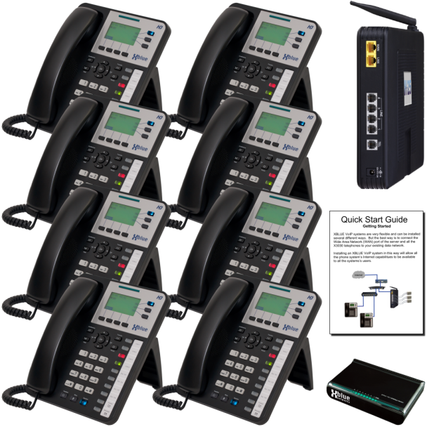 Xblue X25 Phone System with 8 IP Phones