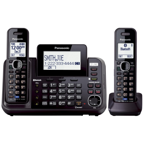 Panasonic 2-Line Cordless Phone with Link-to-Cell and 2-Handsets