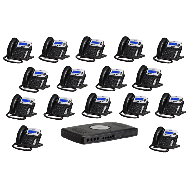 Xblue X16 Phone System with 16 Phones: Charcoal