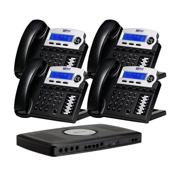 Xblue X16 Phone System with 4 Phones: Charcoal