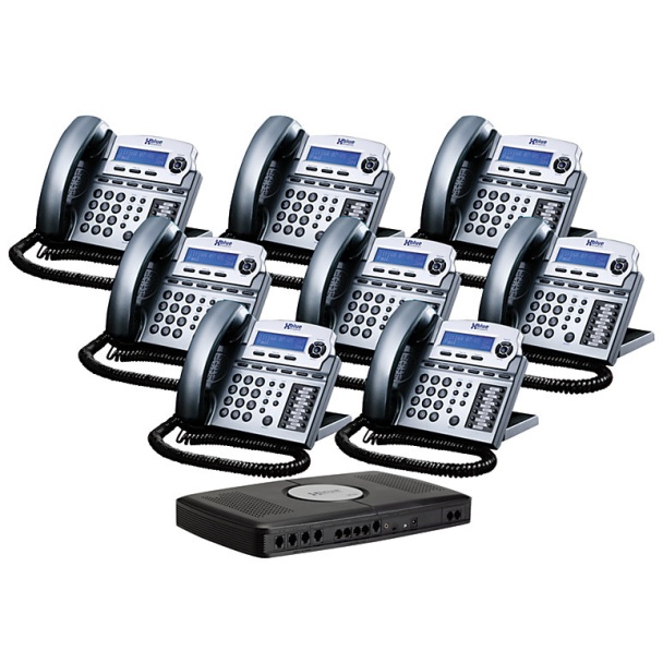 Xblue X16 Phone System with 8 Phones: Titanium