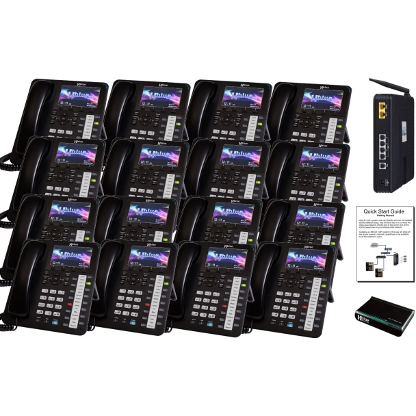 Xblue X25 Phone System with 16 X4040 Vivid Color Display IP Phones