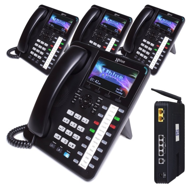 Xblue X50 Phone System with 4 X4040 Vivid Color Display IP Phones