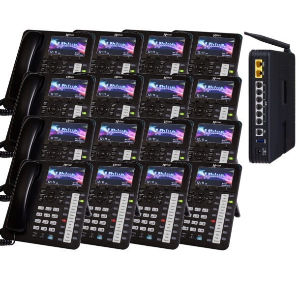 Xblue X50 Phone System with 16 X4040 Vivid Color Display IP Phones